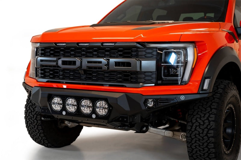Addictive Desert Designs F210014110103 2021+ Ford Raptor Bomber Front Bumper w/ 4 Rigid 360 6in Light Mounts