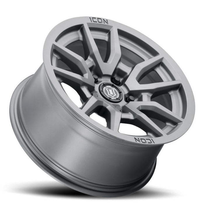 ICON 2617857345TT Vector 5 17x8.5 5x5 -6mm Offset 4.5in BS 71.5mm Bore Titanium Wheel