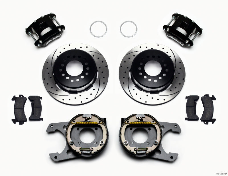Wilwood 140-12215-D D154 P/S Park Brake Kit Drilled Chevy 12 Bolt 2.75in Off w/ C-Clips