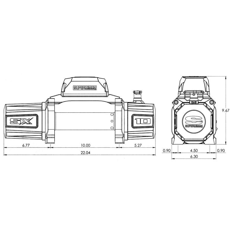Superwinch 1710200 10000 LBS 12V DC 3/8in x 85ft Wire Rope SX 10000 Winch
