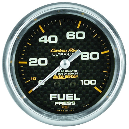 AutoMeter 4811 Autometer Carbon Fiber 66.7mm 0-15 PSI W/O ISO Fuel Pressure Gauge