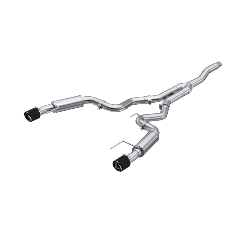 MBRP S72753CF 19-22 Ford Mustang 2.3 EcoBoost 3in Cat-Back Dual Split Rear w/4.5in Carbon Fiber Tips (Race)