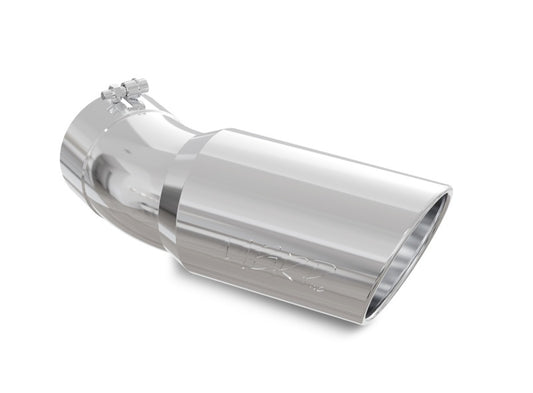 MBRP T5154 Universal Tip 6in OD 5in Inlet 15.5in Length 30 Deg Bend Angled Rolled End T304