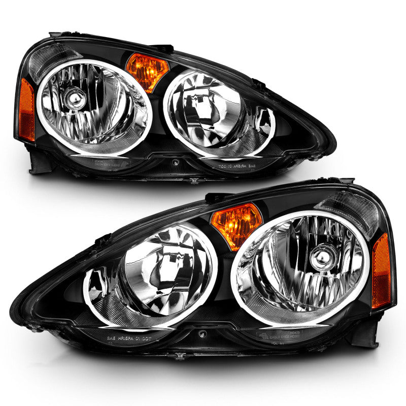ANZO 121209 2002-2004 Acura RSX Crystal Headlights Black