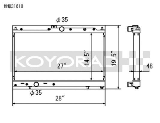 Koyo HH031610 03-07 Mitsubishi Evolution 8/9 2.0L Turbo (MT) Radiator