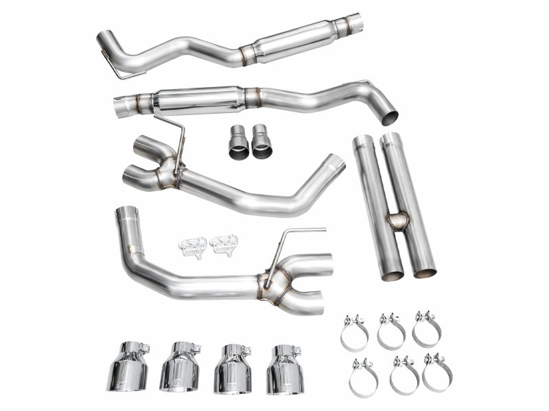 AWE Tuning 3020-42650 AWE 2024 Ford Mustang GT Fastback S650 RWD Track Edition Catback Exhaust w/ Quad Chrome Silver Tips
