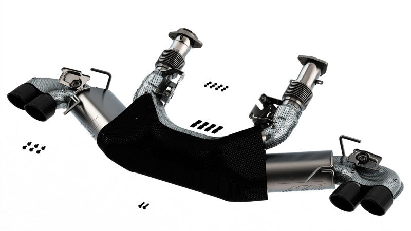 Borla 140839BC 2020 Chevrolet Corvette C8 6.2 ATAK 3in Exhaust System Dual Round Rolled A/C Black Chrome Tips