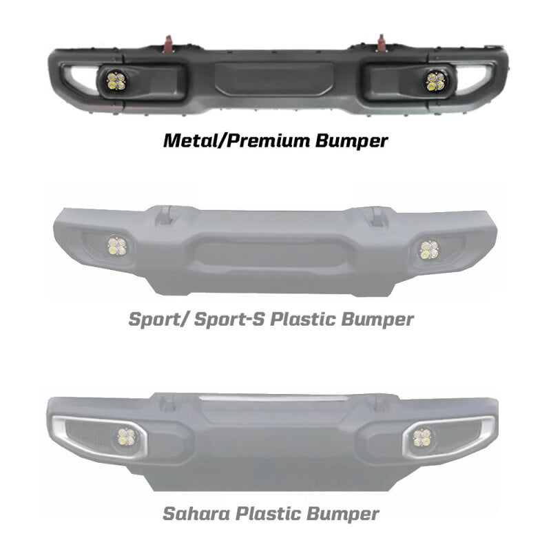 Baja Designs 447068 2018 Wrangler JL Rubicon Squadron R Sport Fog Pocket Kit