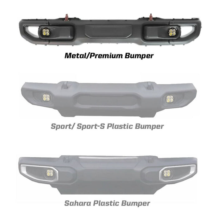 Baja Designs 447069 2018 Wrangler JL Rubicon Squadron R Pro Fog Pocket Kit