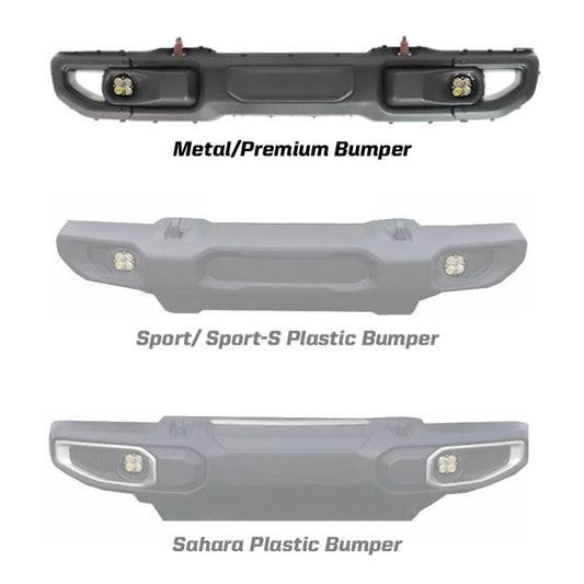 Baja Designs 447068 2018 Wrangler JL Rubicon Squadron R Sport Fog Pocket Kit
