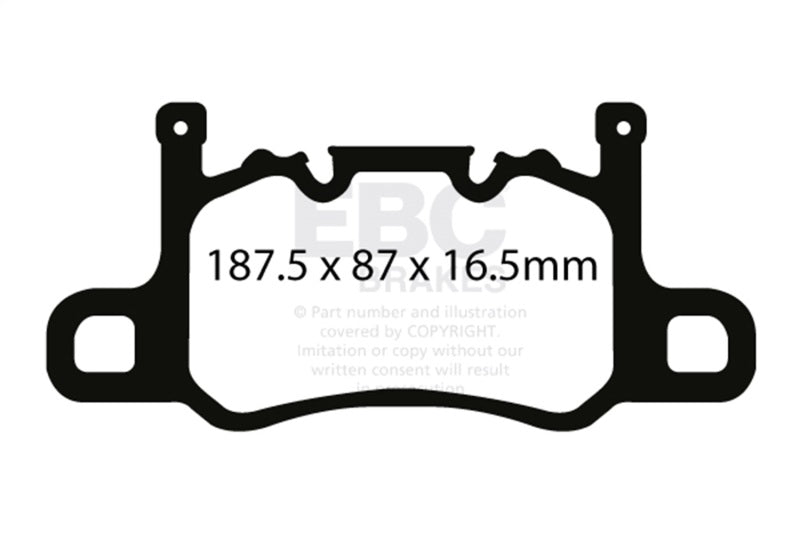 EBC DP42207R 13-15 Porsche 911 (991) (Cast Iron Rotor only) 3.8 GT3 Yellowstuff Rear Brake Pads