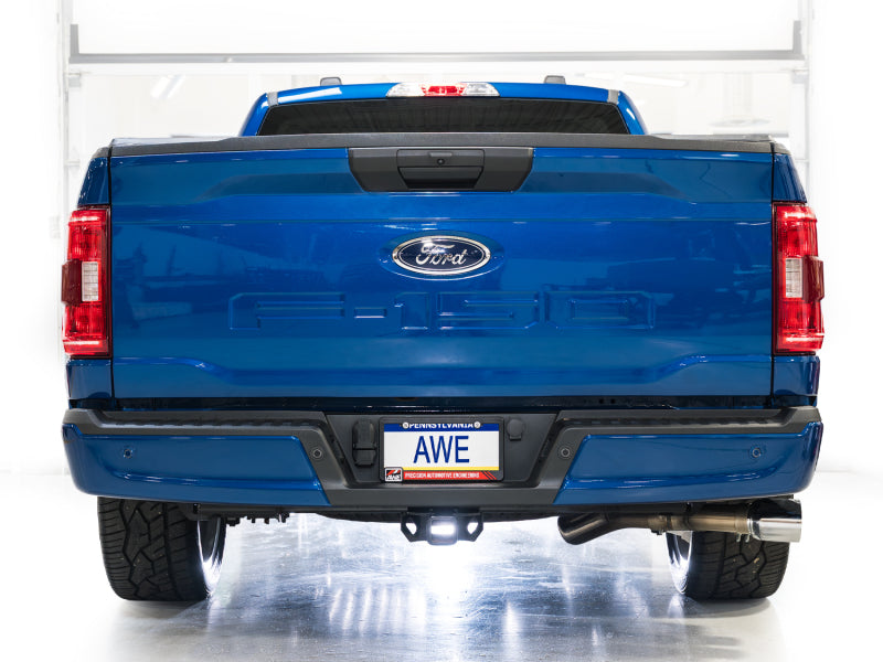 AWE Tuning 3015-32145 AWE 21-25 Ford F150 (14th Gen Reg Cab) Cat-Back Exhaust - 4.5in Dual Side Exit Chrome Tips