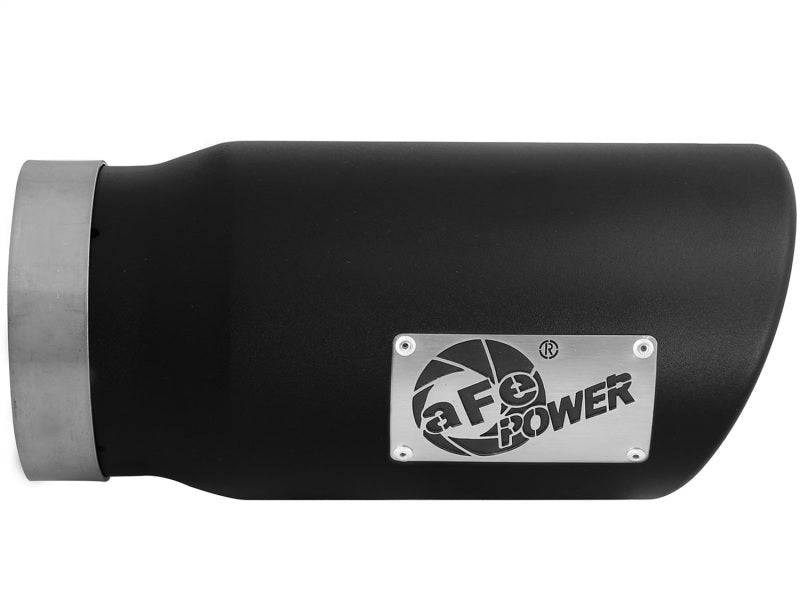 aFe 49T50601-B12 Diesel Exhaust Tip Bolt On Black 5in Inlet x 6in Outlet x 12in Long