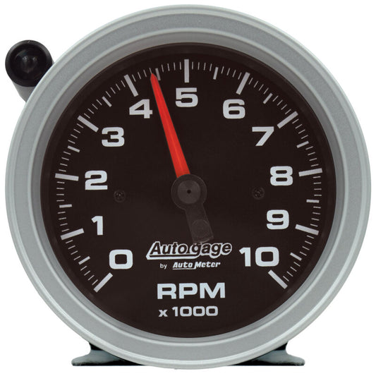 AutoMeter 233908 Tachometer Gauge 10K RPM 3 3/4in Pedestal w/Ext. Shift-Light - Black Dial/Black Case