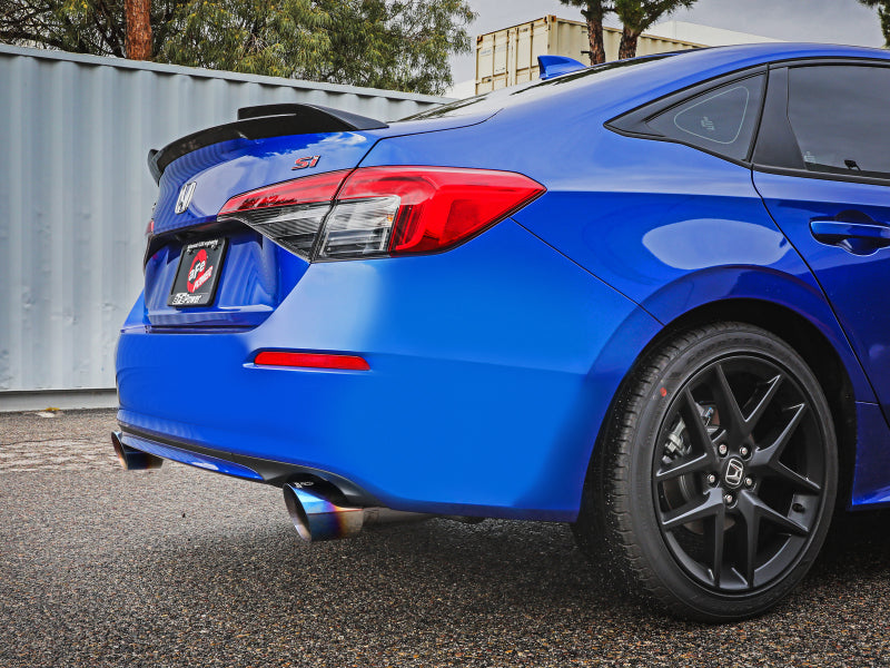 aFe 49-36630-L POWER Takeda 22-23 Honda Civic Si I4-1.5L (t) 2.5in to 3in 304 SS CB Exhaust - Blue Flame Tips