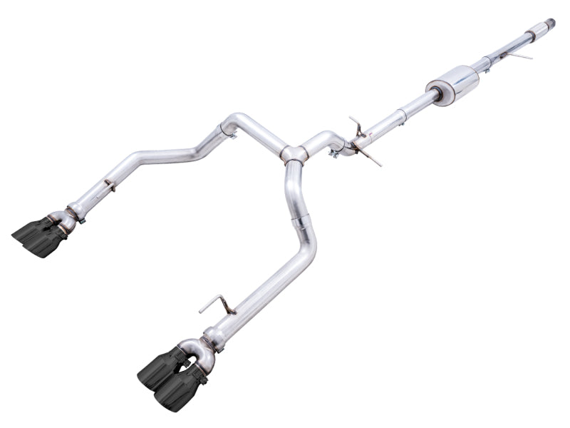 AWE Tuning 3015-43202 4th Gen GM 1500 5.3L 0FG Catback Split Rear Exit (w/ Bumper Cutouts) - Quad Diamond Tips