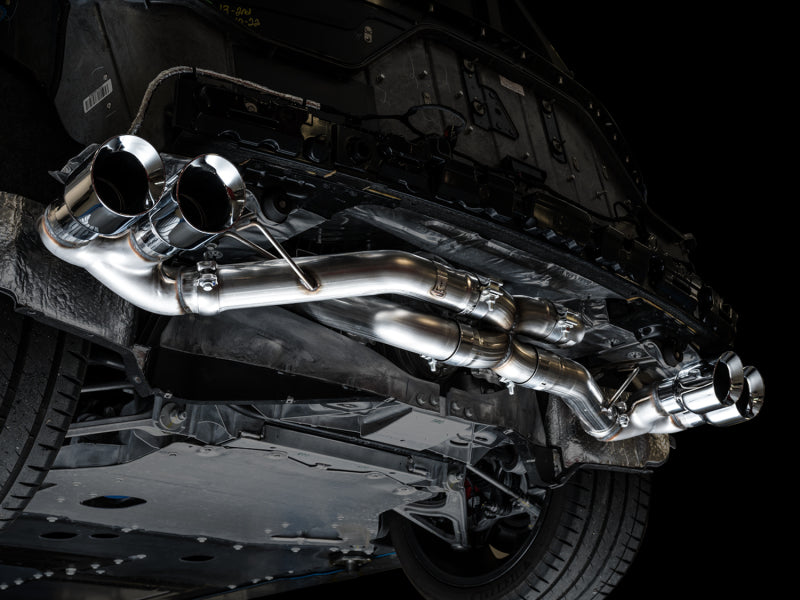 AWE Tuning 3020-42080 2020 Chevrolet Corvette (C8) Track Edition Exhaust - Quad Chrome Silver Tips