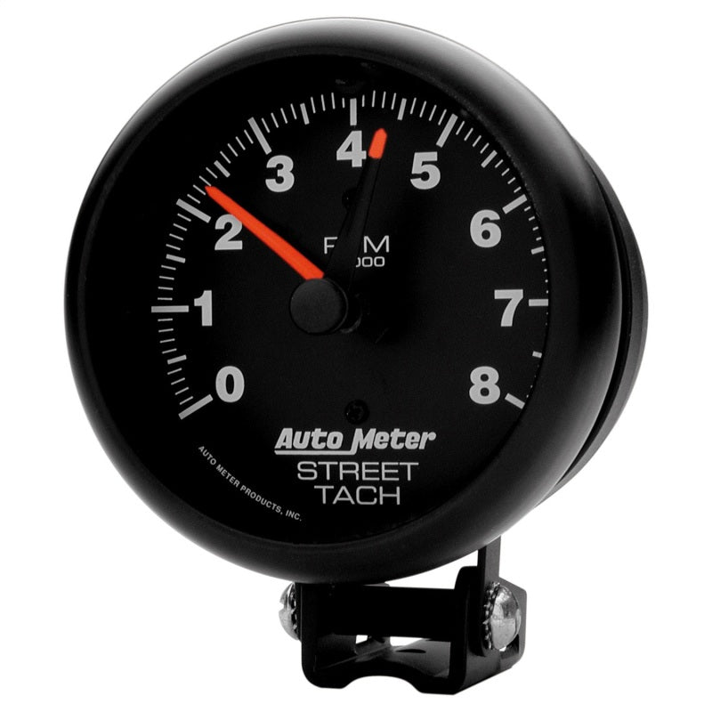 AutoMeter 2894 Autometer Z-Series 3-3/4in 8K RPM Pedestal w/ Red Line Tachometer Gauge