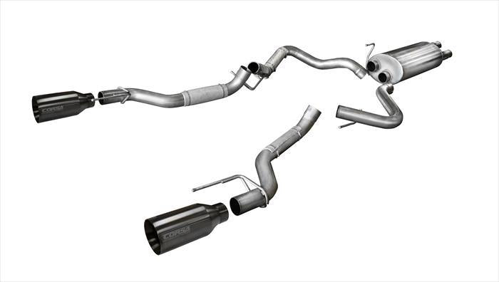 CORSA Performance 14397GNM Corsa 2017-2020 Ford F-150 Raptor 3.5L Sport Cat-Back Dual Rear Exit w/ 5in Gunmetal Tip