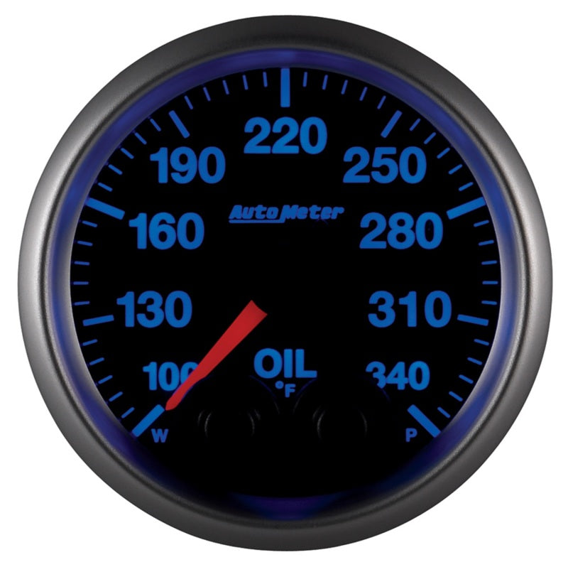 AutoMeter 5640 Autometer Elite 52mm 100-340 Deg F Oil Temp Peak & Warn w/ Electronic Control Gauge