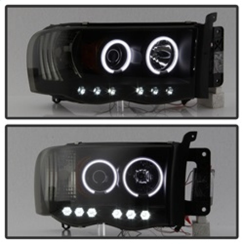 SPYDER 5078797 Spyder Dodge RAM 1500 02-05 03-05 Projector Headlights CCFL Halo LED Blk Smke PRO-YD-DR02-CCFL-BSM