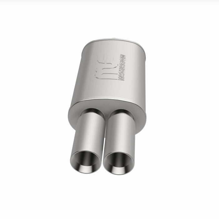 Magnaflow Perf Exhaust MAG14815 Stainless Muffler 2.25in In / Dual 3in Tips Out