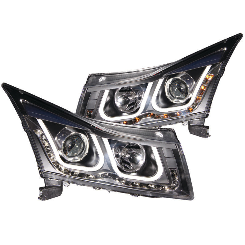 ANZO 121462 2011-2015 Chevrolet Cruze Projector Headlights w/ U-Bar Black