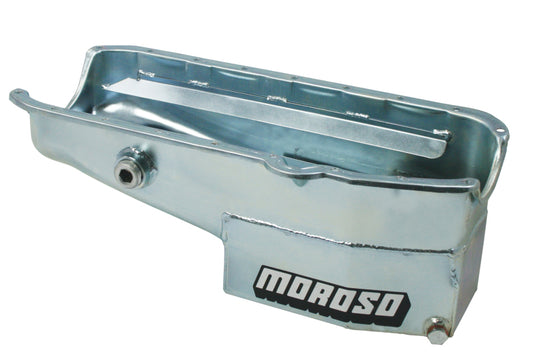 Moroso MOR21322 SBC C/T Oil Pan - 7qt. LH Dipstick w/Ins. Bung