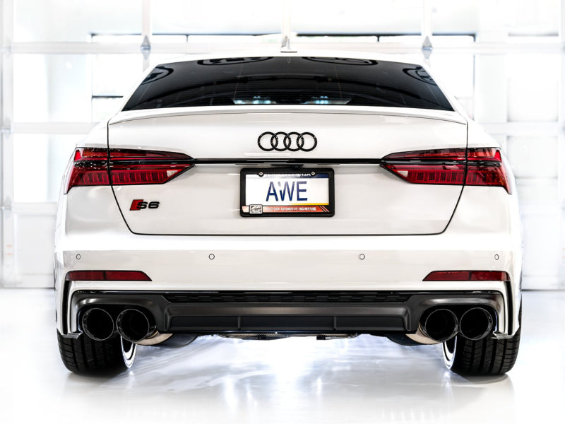 AWE Tuning 3020-43109 19-23 Audi C8 S6/S7 2.9T V6 AWD Track Edition Exhaust - Diamond Black Tips
