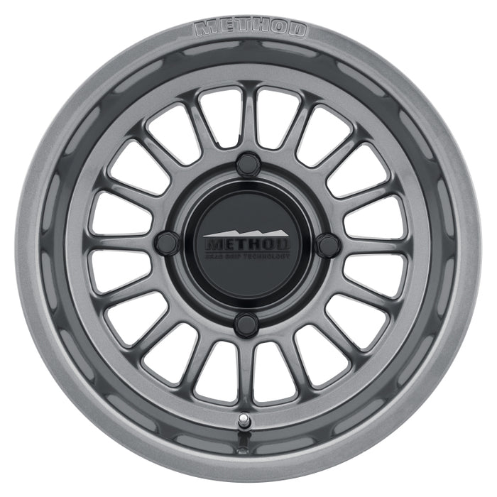Method Wheels MR41157047852 Method MR411 Bead Grip 15x7 / 5+2/38mm Offset / 4x136 / 106.25mm CB Gloss Titanium Wheel