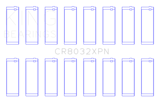 King Engine Bearings CR8032XPNSTDX Chrysler Dodge Hemi 5.7L/6.1L V8 Performance Rod Bearing Set - Size STDX