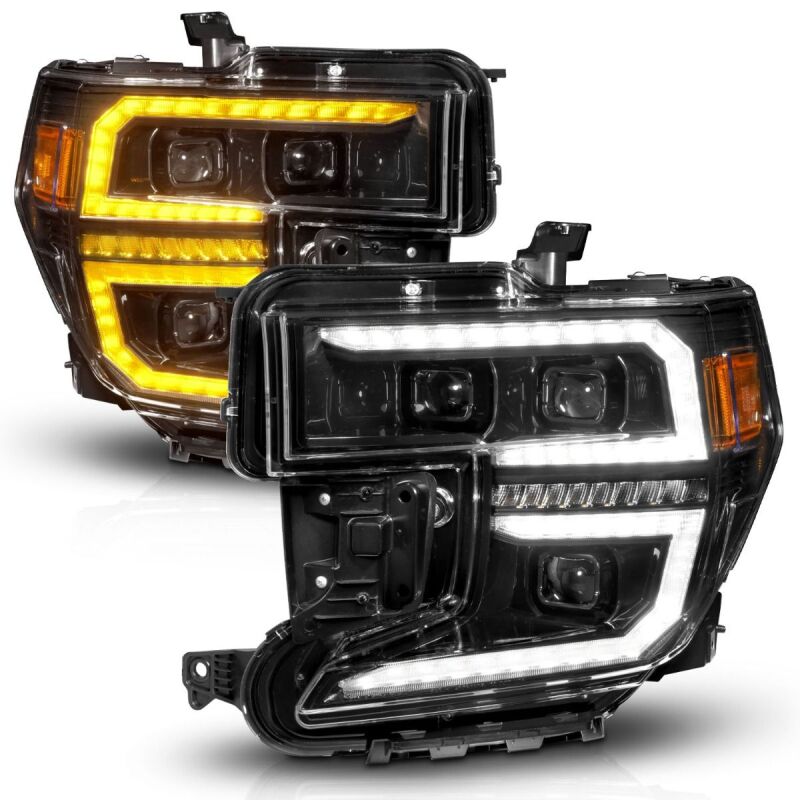 ANZO 111600 19-21 GMC Sierra 1500 LED Projector Headlight w/Switchback+Sequential - Black