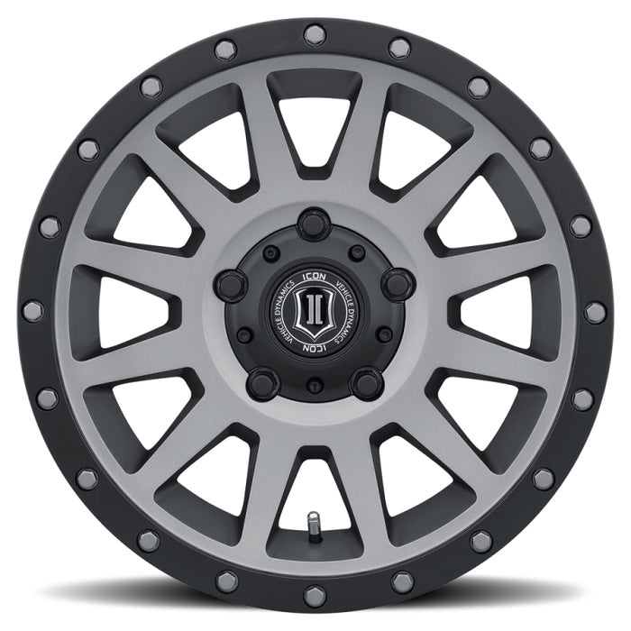 ICON 2017855557TT Compression 17x8.5 5x150 25mm Offset 5.75in BS 110.1mm Bore Titanium Wheel