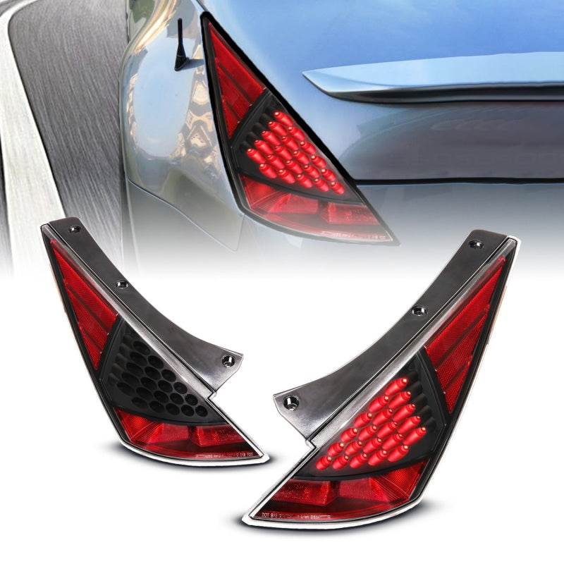 ANZO 321099 2003-2005 Nissan 350Z LED Taillights Black