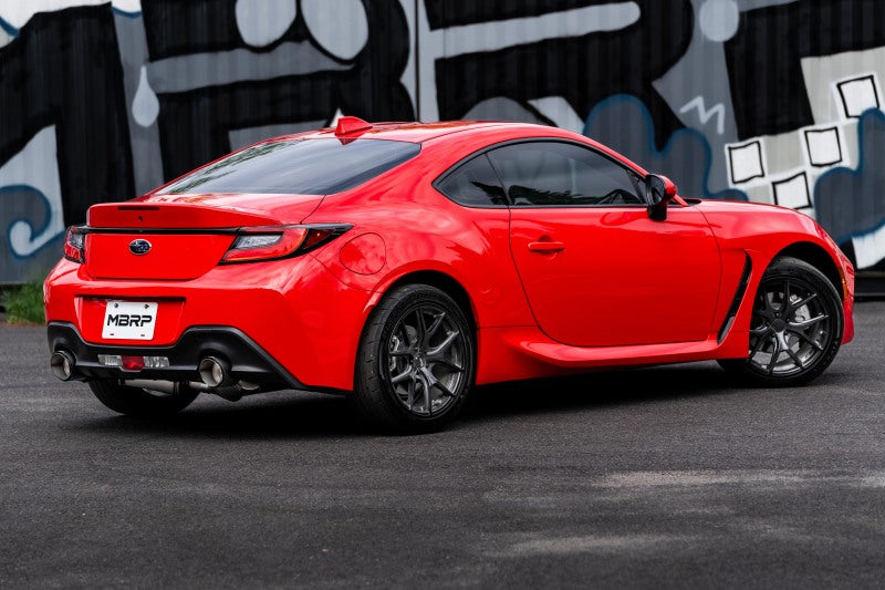MBRP S48043CF 13-16 Subaru BRZ 2.0L/ 2.4L 3in Dual Split Rear Cat Back w/CF Tips- T304