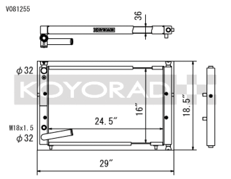 Koyo V081255 94-01 Acura Integra w/ K-Series Swaps (2.0/2.4L) Radiator