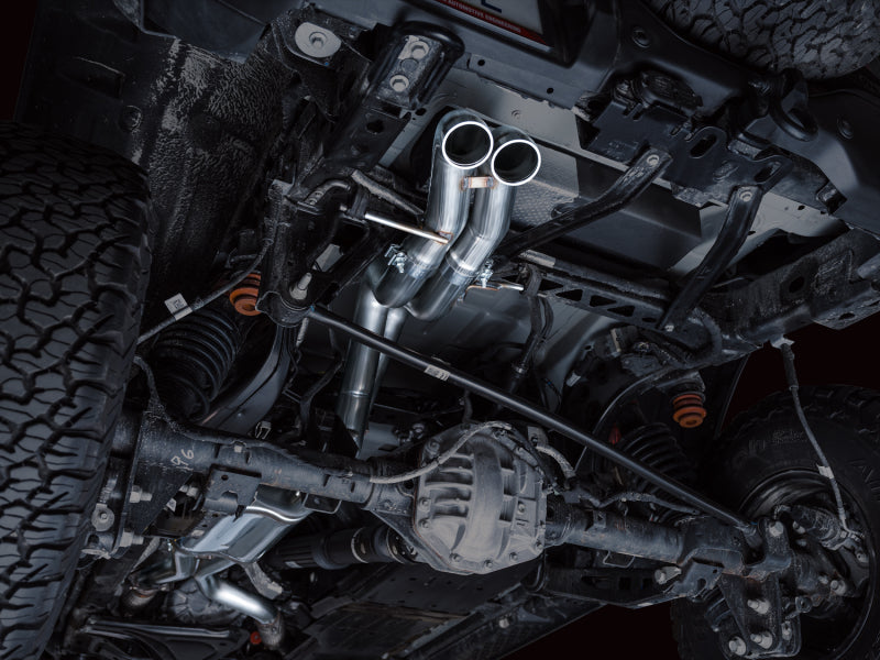 AWE Tuning 3025-31327 22-24 Ford Bronco Raptor 4WD Dual BashGuards Cat-Back SwitchPath Exhaust (No Tips)