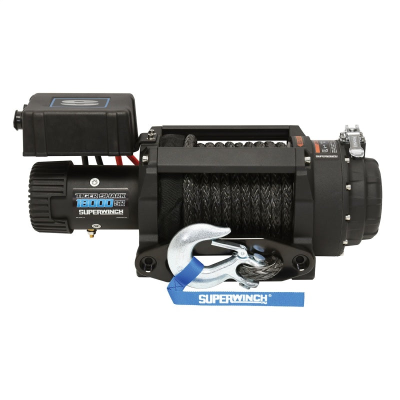 Superwinch 1518001 18000 LBS 12V DC 33/64in x 79 ft Synthetic Rope Tiger Shark 18000SR Winch