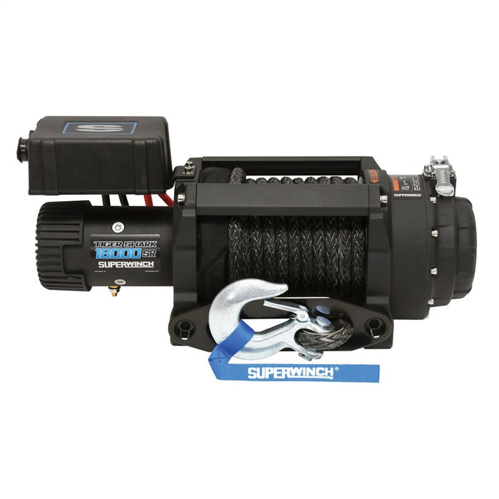 Superwinch 1518001 18000 LBS 12V DC 33/64in x 79 ft Synthetic Rope Tiger Shark 18000SR Winch