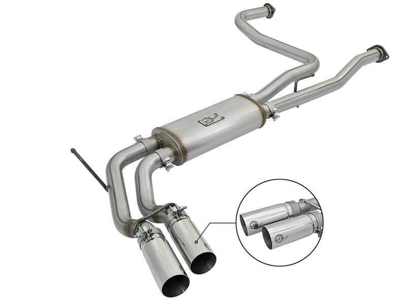 aFe 49-46124-P Rebel Series 3in SS Cat-Back Exhaust System w/ Polished Tip 04-15 Nissan Titan V8 5.6L