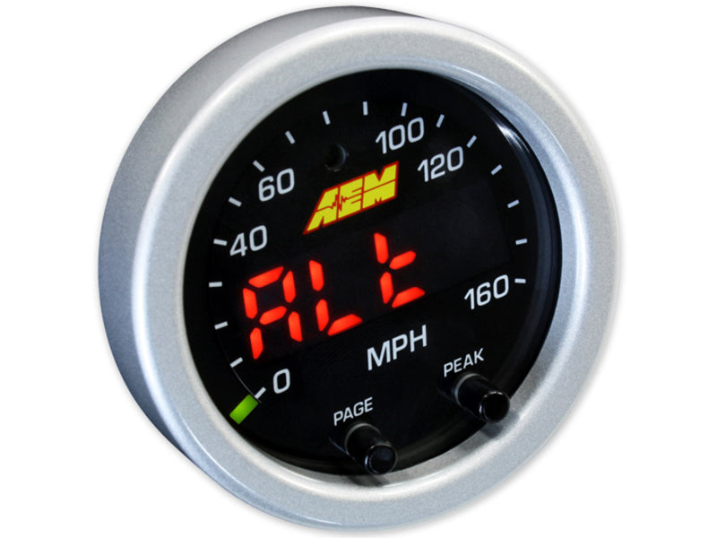 AEM 30-0313 X-Series 0-160 MPH Black Bezel w/ Black Face GPS Speedometer Gauge