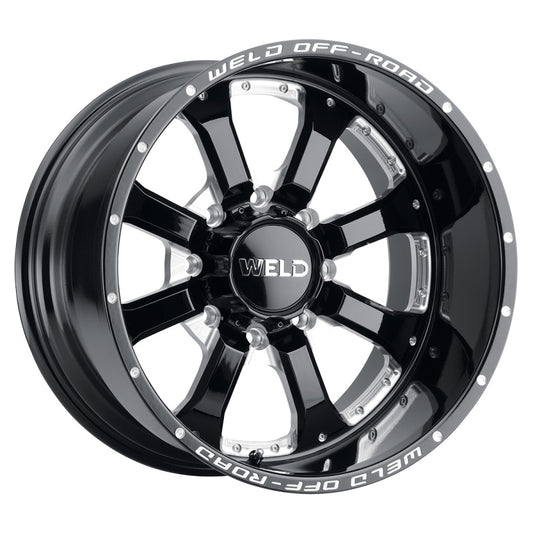 Weld W12509018500 Off-Road W125 20X9 Granada Eight 8X180 ET00 BS5.00 Gloss Black MIL 124.3