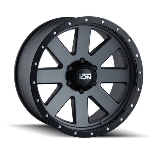 ION Wheels 134-8185MG ION Type 134 18x10 / 5x139.7 BP / -19mm Offset / 108mm Hub Matte Gunmetal/Black Beadlock Wheel