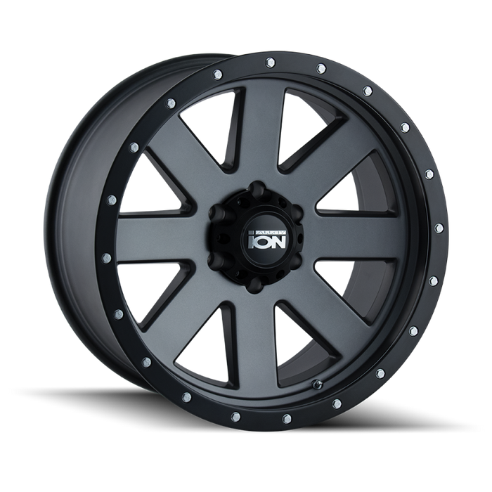 ION Wheels 134-8185MG ION Type 134 18x10 / 5x139.7 BP / -19mm Offset / 108mm Hub Matte Gunmetal/Black Beadlock Wheel