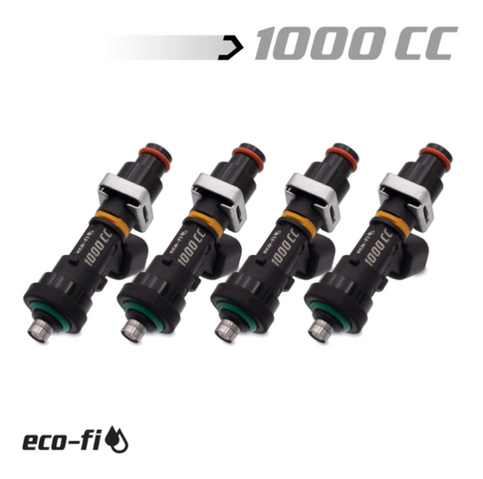 BLOX Racing BXEF-04914.11.B-1000-4 Eco-Fi Street Injectors 1000cc/min w/1in Adapter Honda B/D/H Series (Set of 4)