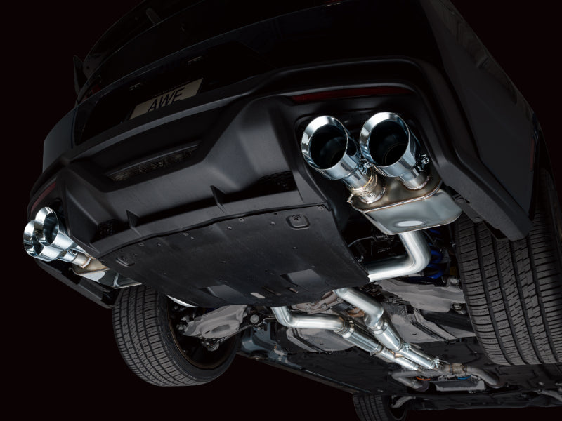 AWE Tuning 3025-42375 AWE 2024 Ford Mustang Dark Horse S650 RWD SwitchPath Catback Exhaust w/ Quad Chrome Silver Tips