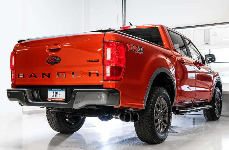 AWE Tuning 3015-23064 2019+ Ford Ranger 0FG Performance Exhaust System w/Diamond Black Tips & Rock Guard