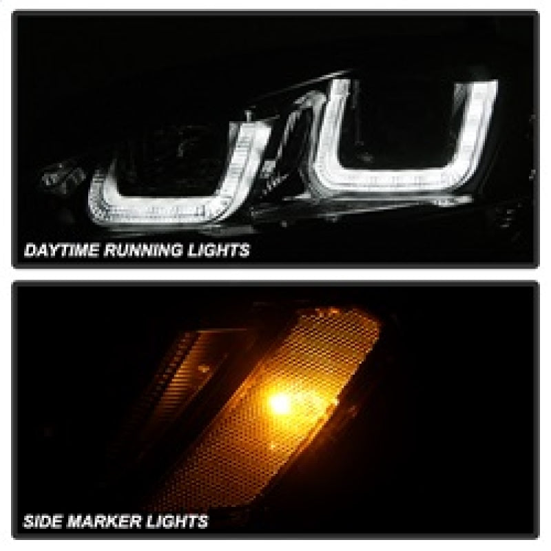SPYDER 5080578 Spyder Volkswagen Golf VII 14-16 Projector Headlights DRL LED Blk Stripe Blk PRO-YD-VG15-BLK-DRL-BK