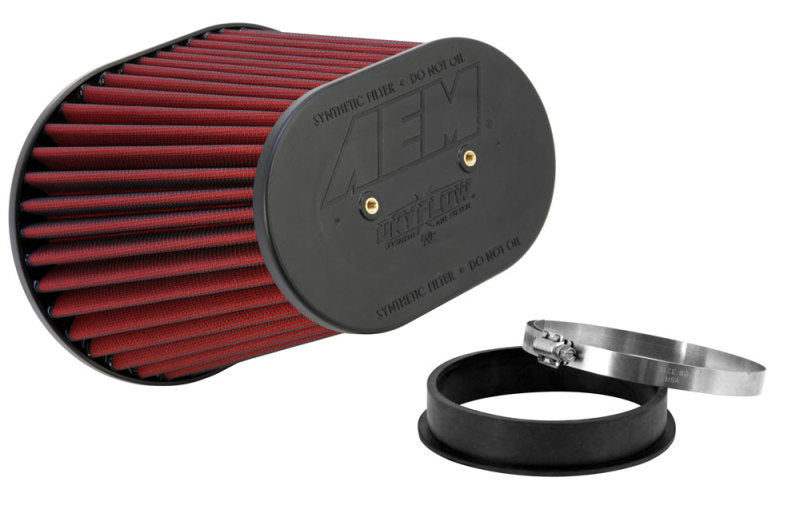 AEM Induction 21-2258DK Dryflow Air Filter-Oval Tapered 8in x 10.5in O/S Base / 5in x 7.75in O/S Top / 8in Height