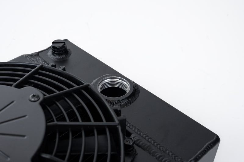 CSF 7065B Universal Drag Race / Tuck Radiator w/9in Spal Fan - 10.5in H x 10in L x 3.6in W - Black